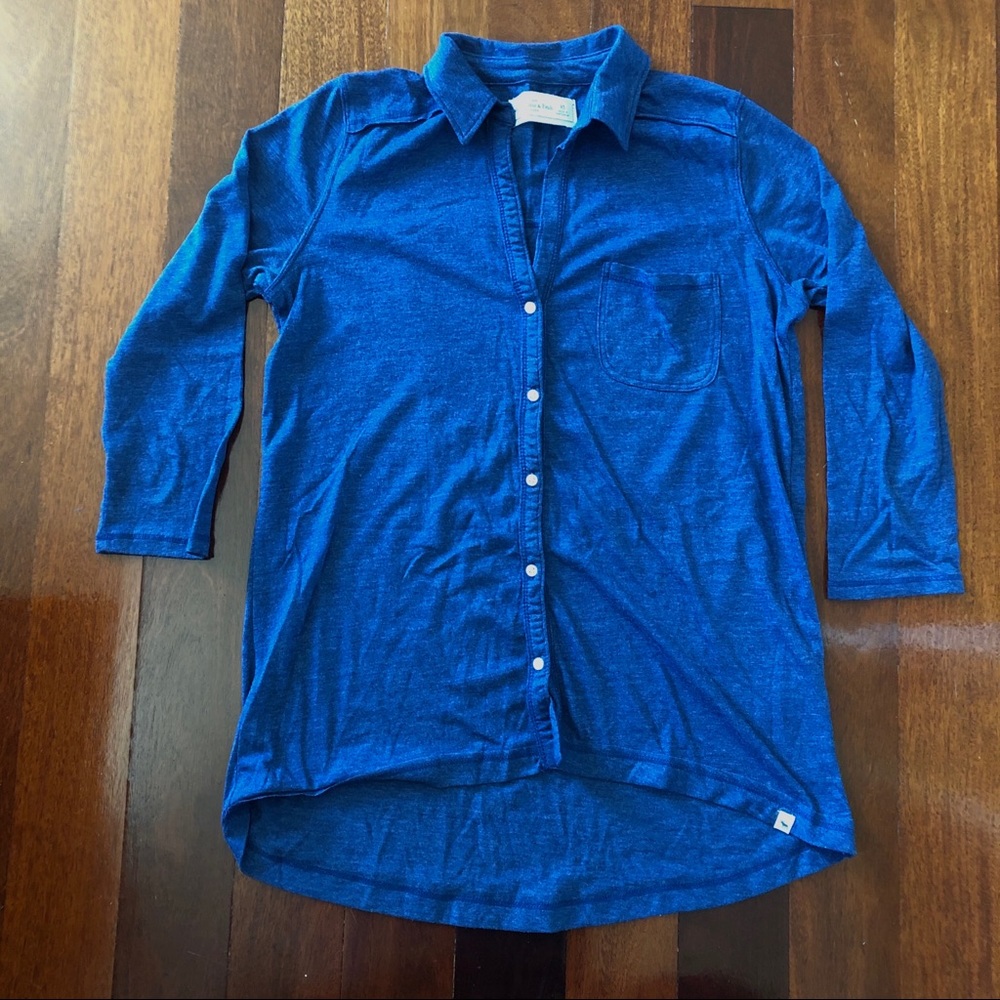 A&F Blue Button Down Cotton Shirt